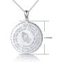 Bible Verse Prayer Necklace Christian Jewelry Sterling Silver Praying Hands Baptism Inspirational Medallion Pendant