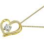 Heart Necklace 5A Cubic Zirconia Love Necklace 14k Yellow Gold Plated Pendant Necklaces for Women