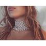 TOKO Rhinestone Choker Necklace for Women, Sexy Dainty CZ Diamond Gem Choker Neck Chokers for Women Girls