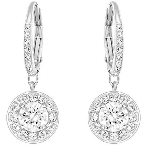 Swarovski Crystal Authentic Attract Rhodium Plated Enchanting and Bedazzling White Light Pierced Earrings