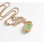KOCERBACE Retro Style Drops Glaze Chain Necklace Jewelry for Women/Girls, Sweater/T-Shirt Chain