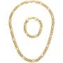 Tuccpai 316L Stainless Steel Mens and Womens Necklace Bracelet Jewelry Set Miami Cuban Necklace