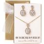 A+O Mother of The Bride or Groom Gift, Wedding Oval Earring and Necklace Jewelry Set in Silver, Gold, Rose Gold
