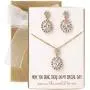 A+O Mother of The Bride or Groom Gift, Wedding Oval Earring and Necklace Jewelry Set in Silver, Gold, Rose Gold