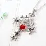 PPX 3 Packs Unisex Vampire Diaries Elena Sapphire Crystal Daylight Ring and Katherine Sapphire Crystal Pendant Daywalking Necklace for Fans