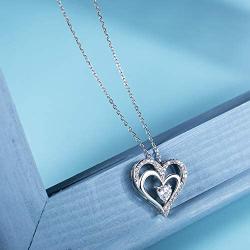Billie Bijoux Silver Necklaces for Women 925 Sterling Silver Infinity Heart Love Diamond Pendant Neckalce Gift for Women Girls Girlfriends Valentines Day Mothers Day