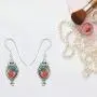 Shop LC 925 Sterling Silver Western Turquoise Dangle Drop Earrings for Women Mothers Day Gifts Southwest Prom Jewelry 3.5/1.8 Cttw