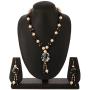 Efulgenz Jewelry Set Black Floral Faux Pearl Beads Strand Necklace Earrings Fashion Costume Jewelry Women Girls