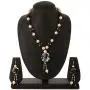 Efulgenz Jewelry Set Black Floral Faux Pearl Beads Strand Necklace Earrings Fashion Costume Jewelry Women Girls