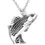 Fish Shape Cremation Jewelry for Ashes Stainless Steel Memorial Urn Necklace for Women Men Keepsake Jewelry Gift