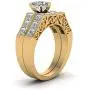 wedding ring set Two Rings His Hers Couples Rings Womens 10k Yellow Gold Filled White CZ Wedding Engagement Ring Bridal Sets & Mens Tungsten Carbide White Cz Wedding Band