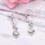 YL Dangle Drop Infinity Earrings 925 Sterling Silver Leverback Earrings 18K White Gold Jewelry for Women