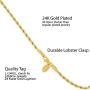 Lifetime Jewelry 3mm Rope Chain Bracelet 24k Real Gold Plated for Women and Men 7'' 8'' and 9''