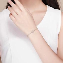 BAMOER 925 Sterling Silver Expandable Cat Ring Earrings Adjustable Chain Bracelet for Women