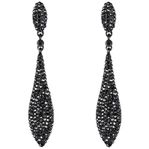 EVER FAITH Womens Austrian Crystal Double Waterdrop Pierced Dangle Earrings EVER FAITH Womens Austrian Crystal Double Waterdrop Pierced Dangle Earrings