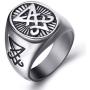 Elfasio Sigil of Lucifer Rings for Men Satanic Satan Demon Devil Symbol Stainless Steel Ring Vintage Jewelry