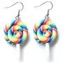 Rainbow Food Candy Kawaii Earrings for Women Fun Lollipop Cute Fashion Pendant Jewelry Rainbow Food Candy Kawaii Earrings for Women Fun Lollipop Cute Fashion Pendant Jewelry