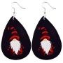 8 Pairs Christmas Santa Claus Plaid Earrings Set Plaid Gnome Teardrop Earrings Lightweight Faux Leather Xmas Dangle Earrings for Women Girls Jewelry(A)