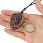Jovivi Hand Carved Natural Ice Obsidian Healing Crystals Necklace for Men Feng Shui Wealth Pi Xiu Leaf Amulet Charm Gemstone Beads Pendant Protection Jewelry Adjustable Cord