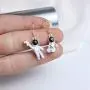 Eiffy Cartoon Asymmetric Astronauts Spaceman Moon Star Plant Dangle Earrings for Women Girls Jewelry