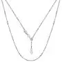 Sterling Silver Rhodium Plated Sliding Adjustable Piatto Chain, 22'' Sterling Silver Rhodium Plated Sliding Adjustable Piatto Chain, 22''