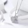 Music Note Heart of Treble and Bass Clef Necklace Women 925 Sterling Silver Infinity Love Musician Pendant Fans Music Symbol Jewelry