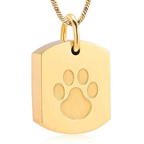 Minicremation Cremation Jewelry Urn Necklace for Ashes for Pet, Paw Print Memorial Ash Jewelry, Keepsake Pendant for Pets Cat Dogs Ashes with Filling Kit