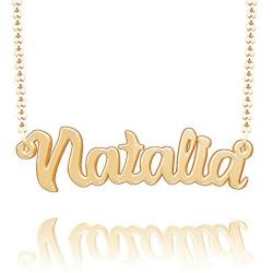 LoEnMe Jewelry Xmas Name Necklace Plated of Custom Made Sterling Silver Personalized Gift for Women Girls Couple Family