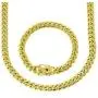 Bling Bling NY Solid 14k Yellow Gold Finish Stainless Steel 10mm Thick Miami Cuban Link Chain Box Clasp Lock Bling Bling NY Solid 14k Yellow Gold Finish Stainless Steel 10mm Thick Miami Cuban Link Chain Box Clasp Lock