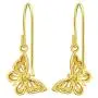 AUBE JEWELRY Hypoallergenic 14K Gold Plated 925 Sterling Silver Butterfly Dangle Earrings Adorned with Cubic Zirconia for Women AUBE JEWELRY Hypoallergenic 14K Gold Plated 925 Sterling Silver Butterfly Dangle Earrings Adorned with Cubic Zirconia for Women