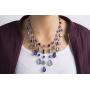 CATHERINE MALANDRINO Multi-Colored Stone Waterfall Style Yellow Gold-Tone Necklace for Women
