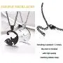 Couple Heart/Cat Necklaces, 2pcs Necklaces/Set, Black/18K Real Gold Plated 316L Stainless Steel, Mens Womens Jewelry (with Gift Box)
