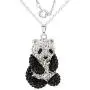CRYSTALOGY Women’s Jewelry, Sterling Silver Swarovski Crystal Panda Bear Animal Pendant Necklace, 18” Chain CRYSTALOGY Women’s Jewelry, Sterling Silver Swarovski Crystal Panda Bear Animal Pendant Necklace, 18” Chain