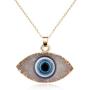 Evil Eye Necklace Drop Earring Set Turkish Blue Eyes Resin Imitated Druzy Pendant Necklace Ethnic Gold Plated Faith Protection Lucky Jewelry for Women Girls