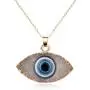 Evil Eye Necklace Drop Earring Set Turkish Blue Eyes Resin Imitated Druzy Pendant Necklace Ethnic Gold Plated Faith Protection Lucky Jewelry for Women Girls