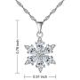 Lucky Snowflake Necklace Long Pendant Necklace with White Cubic Zirconia Silver Jewelry for Women Girls