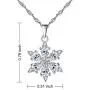 Lucky Snowflake Necklace Long Pendant Necklace with White Cubic Zirconia Silver Jewelry for Women Girls Lucky Snowflake Necklace Long Pendant Necklace with White Cubic Zirconia Silver Jewelry for Women Girls