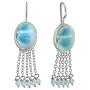 YoTreasure Larimar 925 Sterling Silver Fixed Earwire Chandelier Earrings Jewelry