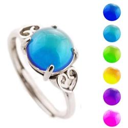 MOJO JEWELRY Handmade Unique Antique 925 Sterling Silver Adjustable Mood Ring