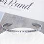 Kucheed Inspirational Bracelets, Cuff Bangle Adjustable Women Stainless Steel Mantra Quote Band Engraved Silver Motivational Friendship Encouragement Jewelry with Hidden Message for Men