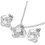 Yoursfs Halos Bridal Jewelry Set for Women Platinum Plated Big CZ Austrian Crystal Clip On Earrings Pendant Necklace Sets