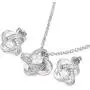Yoursfs Halos Bridal Jewelry Set for Women Platinum Plated Big CZ Austrian Crystal Clip On Earrings Pendant Necklace Sets