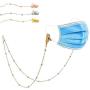 Poem Park Face Mask Chain Lanyard Necklace Holder Strap Mental Pearl Mask Hanger Keeper for Women Girls Around Neck