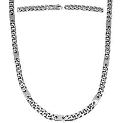 MagnetRX® Magnetic Therapy Necklace - Mens Magnetic Necklaces for Pain Relief and Healing - Silver Curb Chain Stainless Steel Necklace with Magnets (22 Inches)