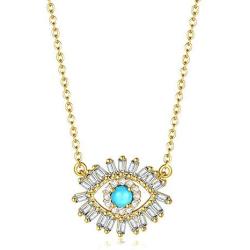 Obidos Evil Eye Jewelry Pendant Necklace S925 Post Earrings Evil Eye Adjustable Ring Turquoise Lucky Bracelet Baguette Cubic Turkish Faith Protection for Women