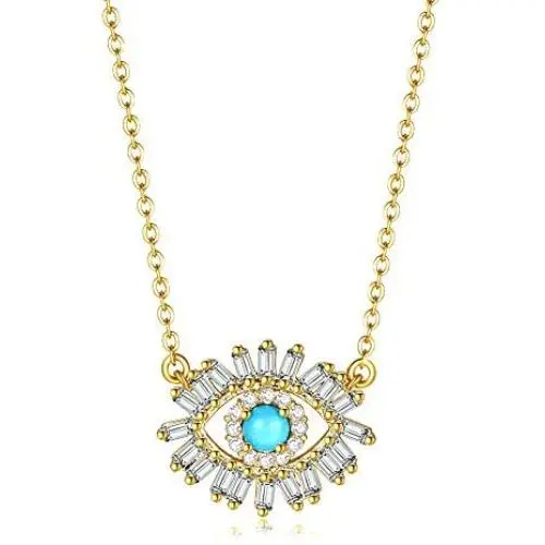 Obidos Evil Eye Jewelry Pendant Necklace S925 Post Earrings Evil Eye Adjustable Ring Turquoise Lucky Bracelet Baguette Cubic Turkish Faith Protection for Women