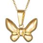 Butterfly Pendant Necklace Lightweight Hypoallergenic Surgical Titanium Steel Golden Insect Necklace
