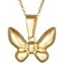 Butterfly Pendant Necklace Lightweight Hypoallergenic Surgical Titanium Steel Golden Insect Necklace