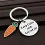 CENWA Carrot Pendant Jewelry Keep Calm and Carrot On Keychain Vegan Jewelry Vegetarian Gift Carrot Lover Gift