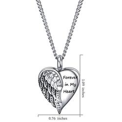 Rnivida Urn Necklace for Ashes, Forever in My Heart Cremation Jewelry for Ashes Necklace Jewelry Gifts for Memorial Ash Holder